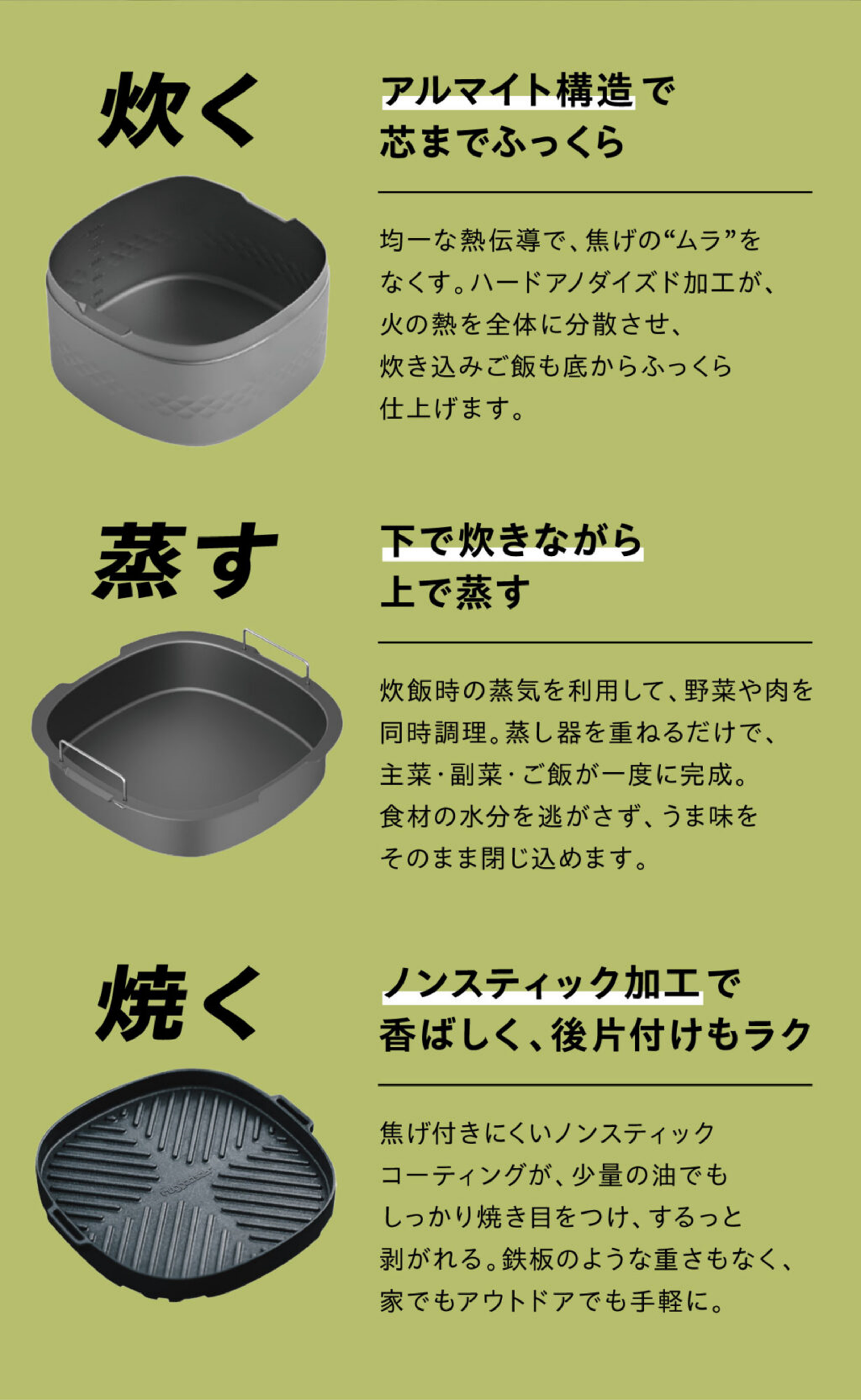 Rugged Sear ランチボックス多機能調理セット　Multi-Functional Portable Cooking Lunch Box Set